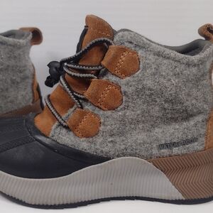 Sorel Kids Waterproof Gray and Brown Winter Boots